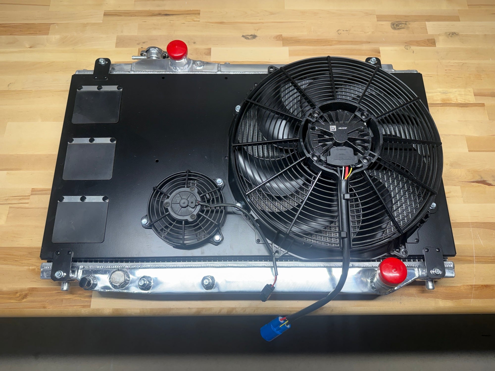 Toyota Supra MK4 Koyo radiator with Powerhouse Racing brushless fans and shroud