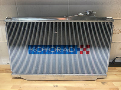 Toyota Supra MK4 Koyo radiator with Powerhouse Racing brushless fans and shroud