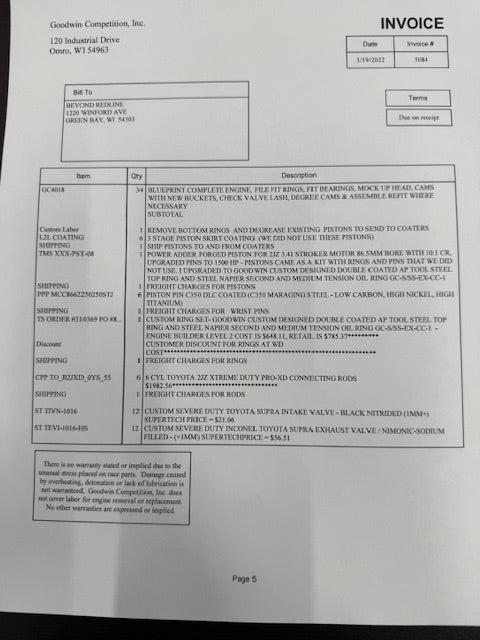 Bullet Billet 2jz wetblock 3.4L Stroker