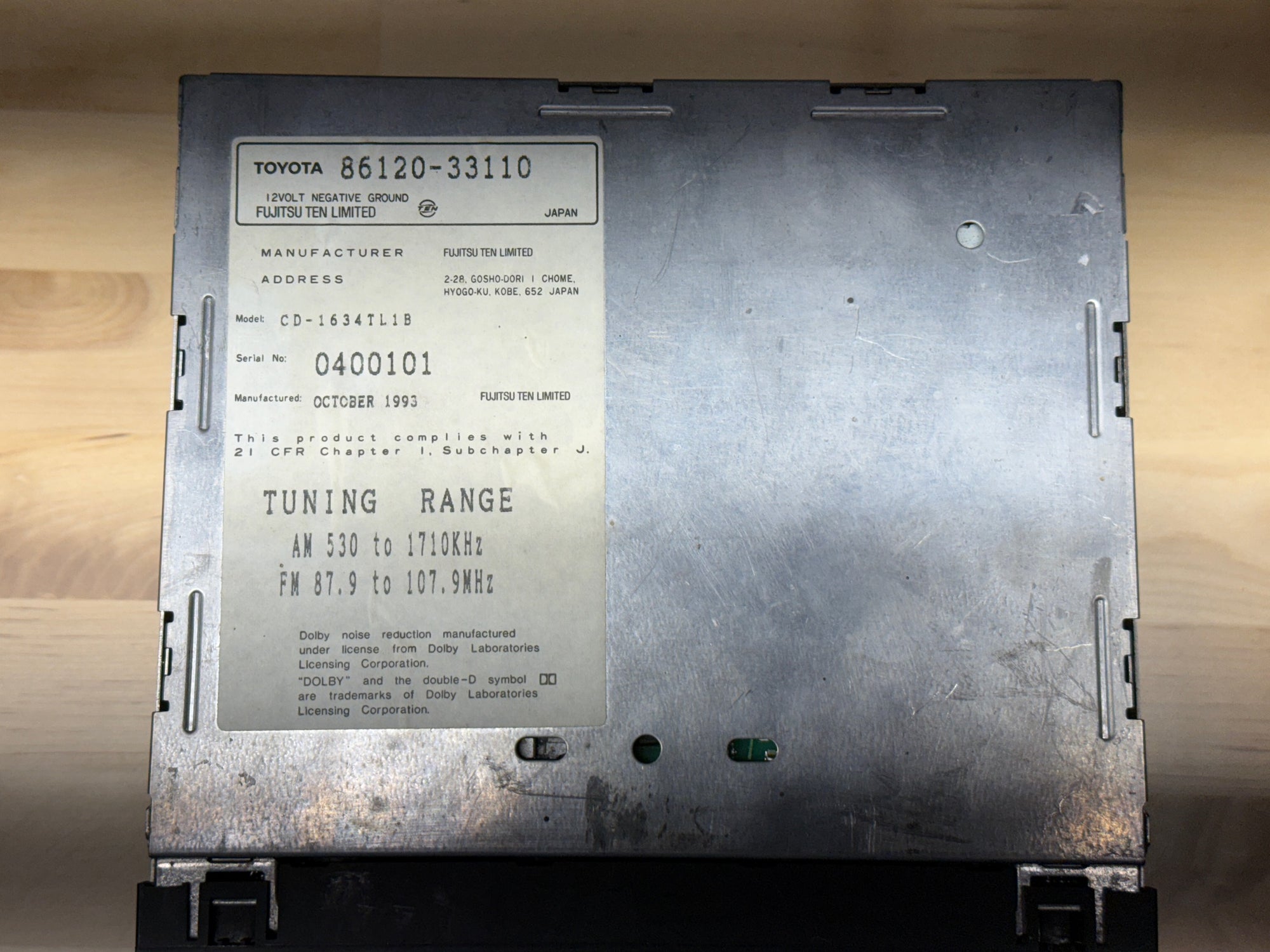 Toyota Supra MK4 93-97 OEM Radio with CD 86120-33110