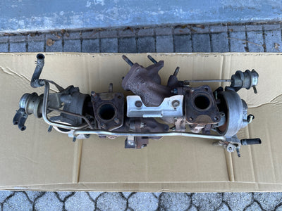 Toyota Supra MK4 turbo used OEM twin turbo set backside